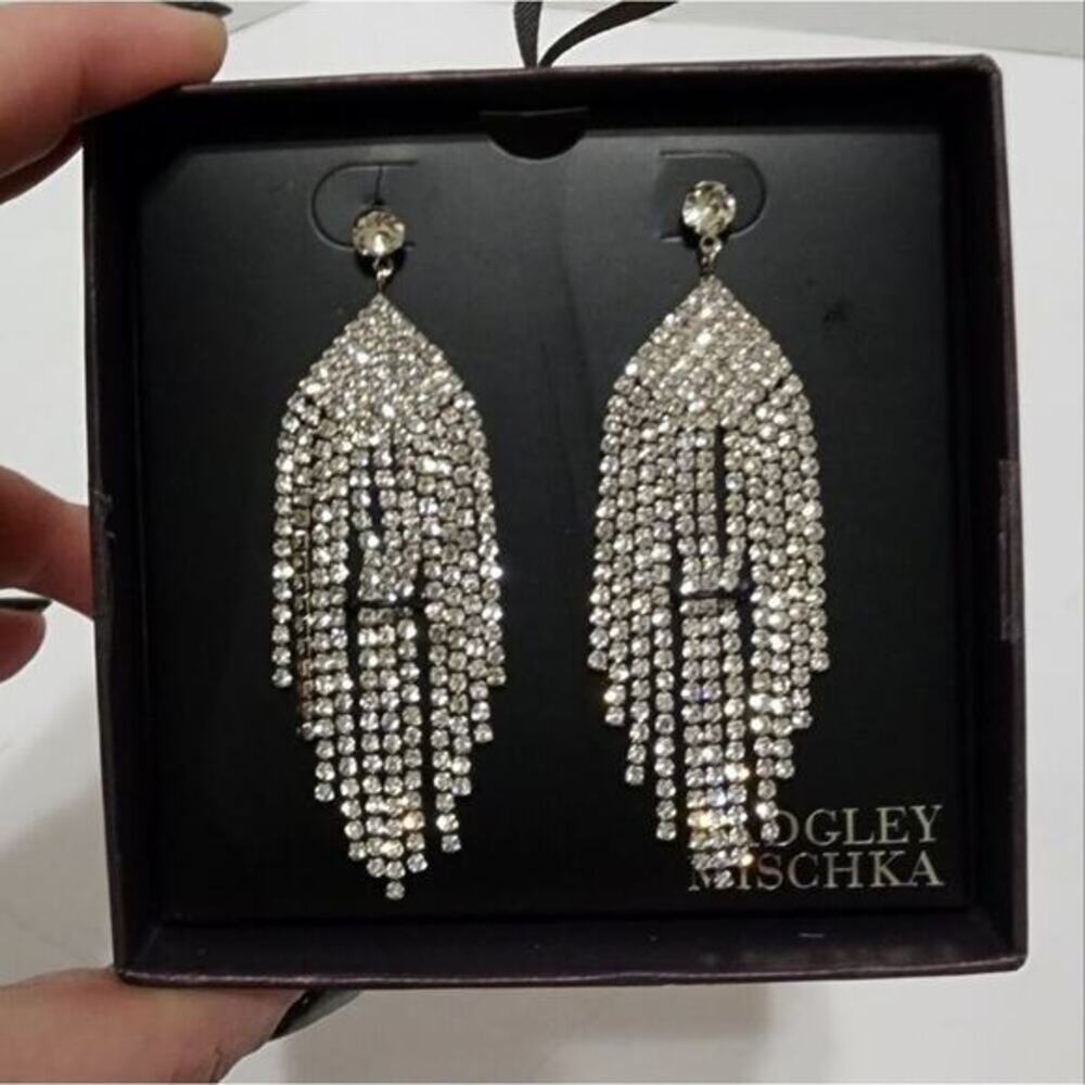 Badgley Mishka jeweled heart statement‎ earrings new!!!